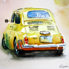 Fiat 500 - acquarello
